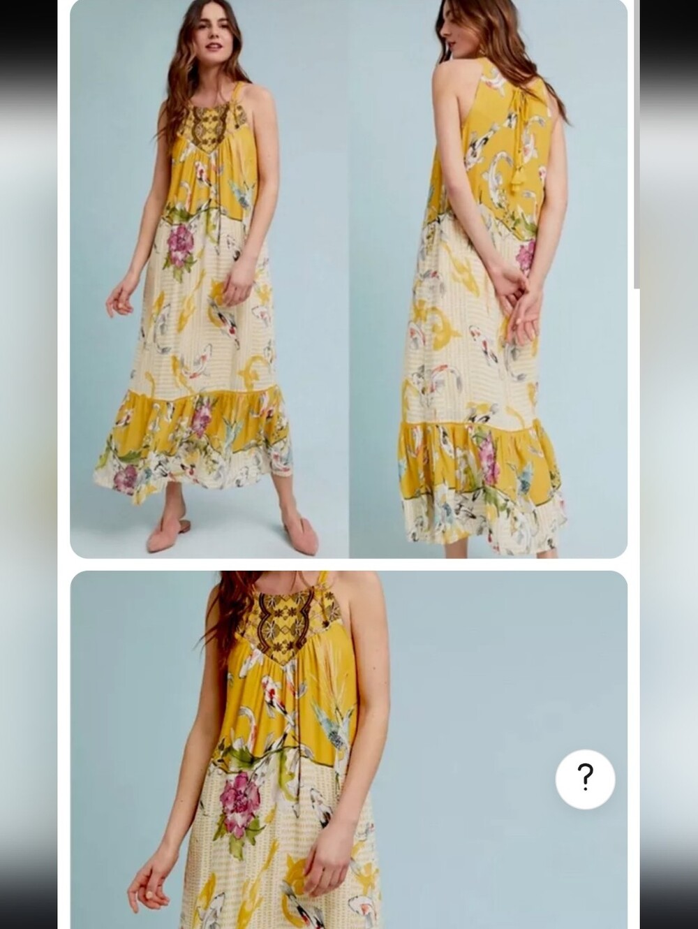 EUC Anthropologie One September "Paradiso" Koi fish maxi dress - Picture 2 of 6